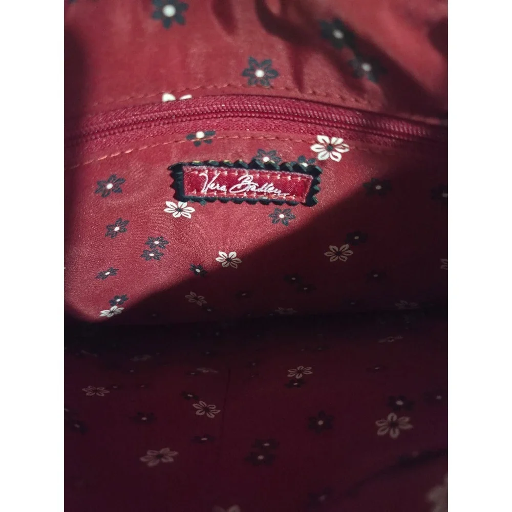 Vera Bradley Saddlebag Hipster Red White Houndstooth Quilted Flap Crossbody Bag